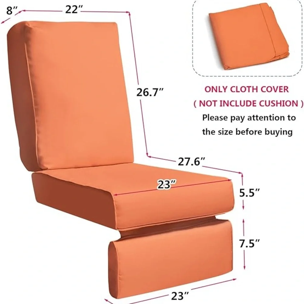 3 ofOutdoor Chair Recliner Cushion Cover Deep Seat,UV Resistant,Water Resistant